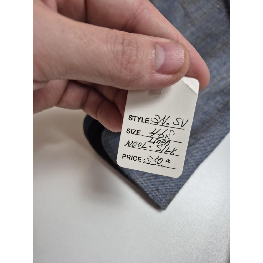 Peerless Couture International Blazer Mens 46 Short Blue Silk Wool Linen NWT - Picture 6 of 12
